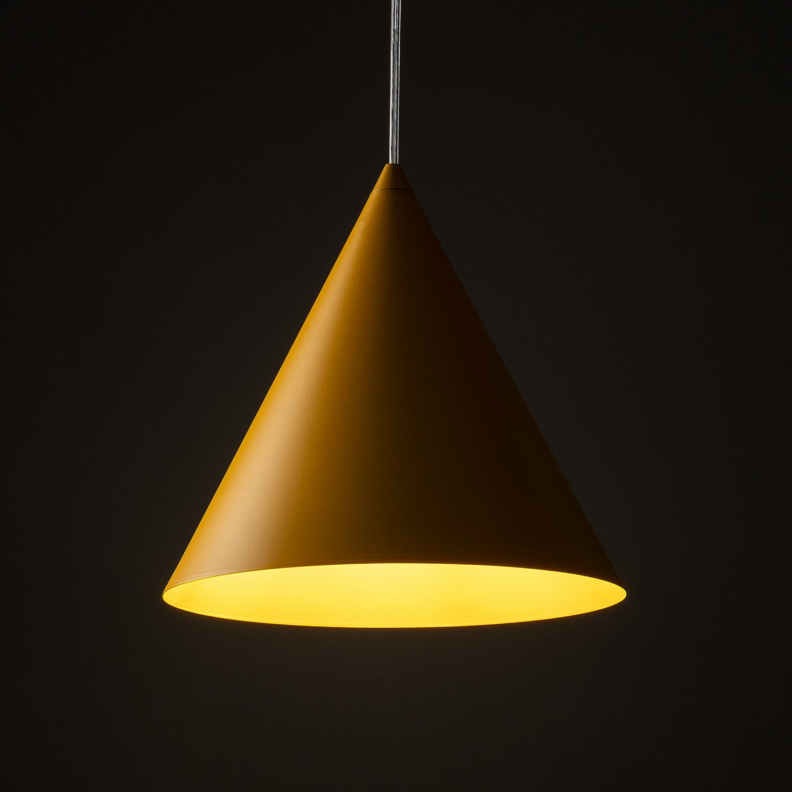 Cono pendant light, 1-bulb, Ø 25 cm, yellow, E27