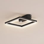 Lindby LED осветление за таван Yulla, 34 cm, черно, сензор