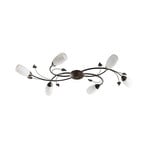 Stefania 6 Ceiling Lamp White/Black-Gold - Lindby