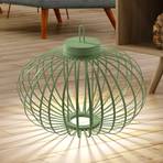 JUST LIGHT. Akuba LED-es, újratölthető asztali lámpa, zöld, 37 cm, bambusz