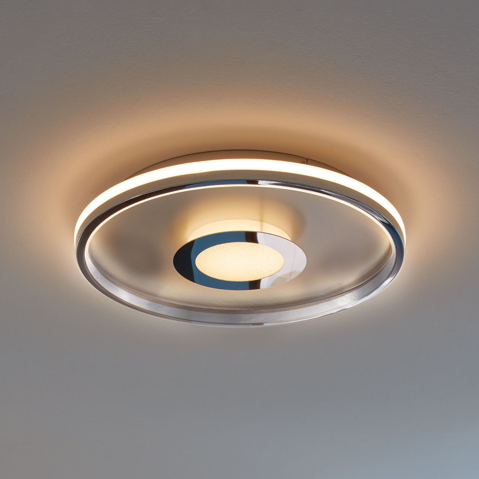 LED ceiling light Bug round, chrome