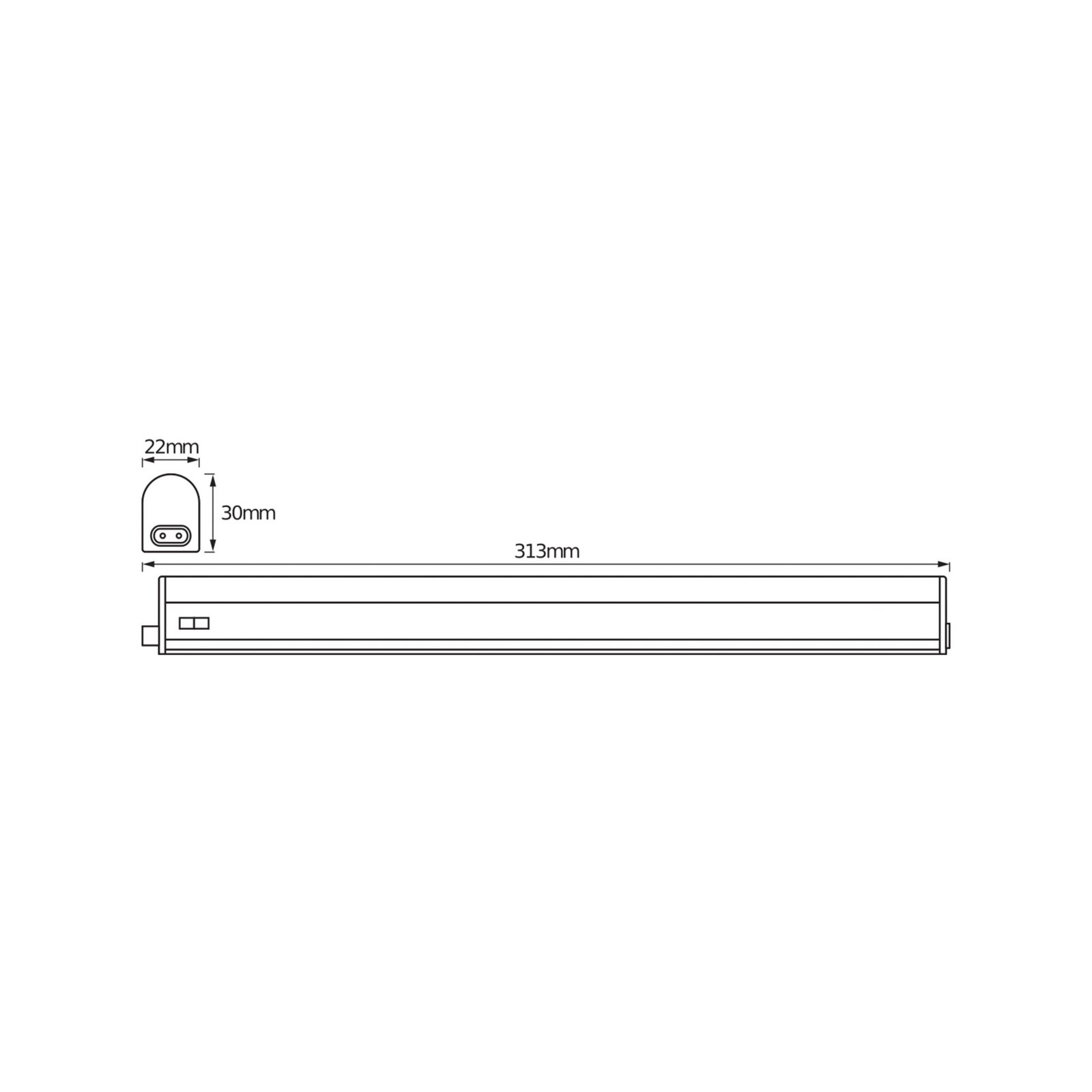 Banda luminoasă LED OSRAM SWITCH BATTEN, 31 cm, 3.000 K, albă