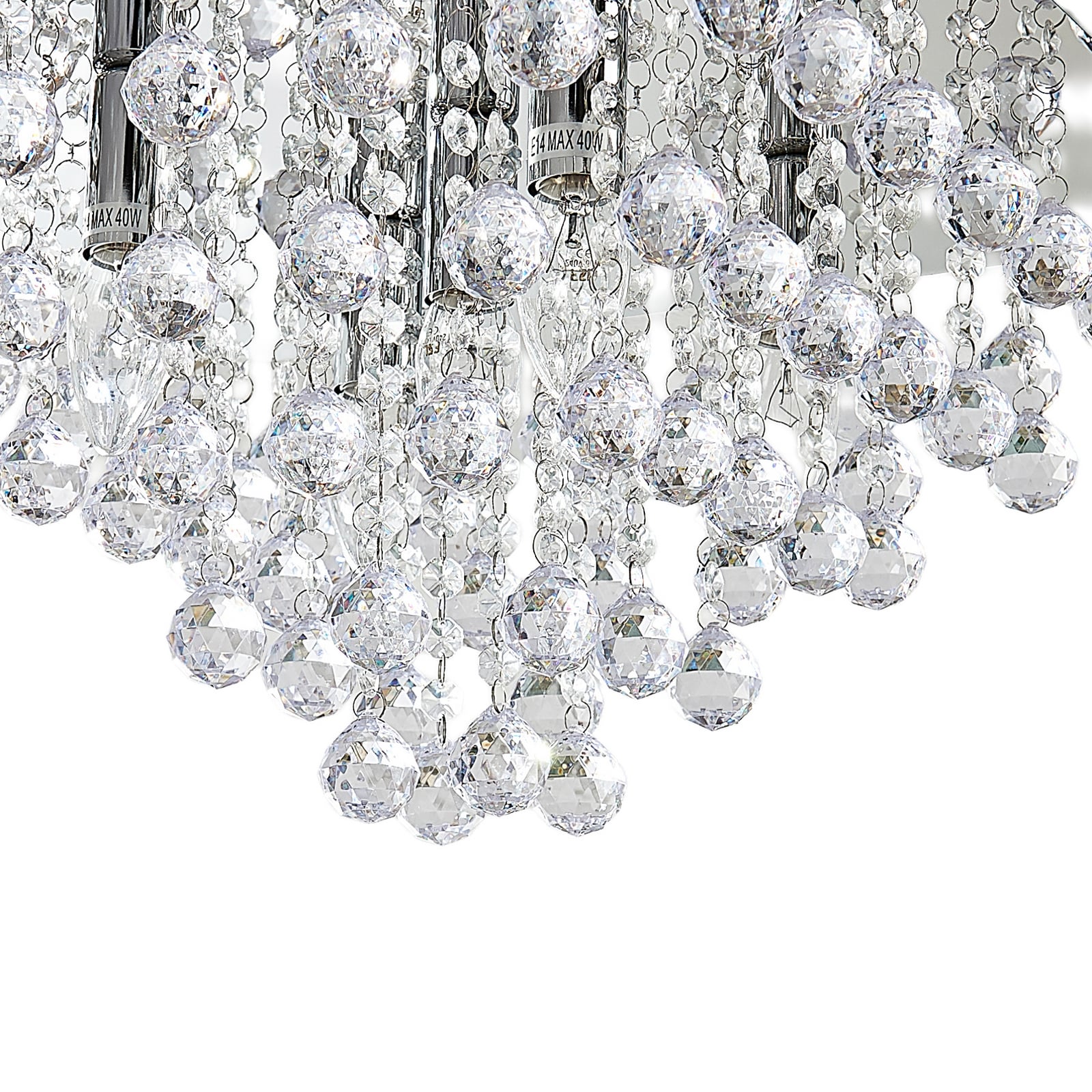 Lampa sufitowa Lindby Annica, kątowa, chrom, metal, 42cm