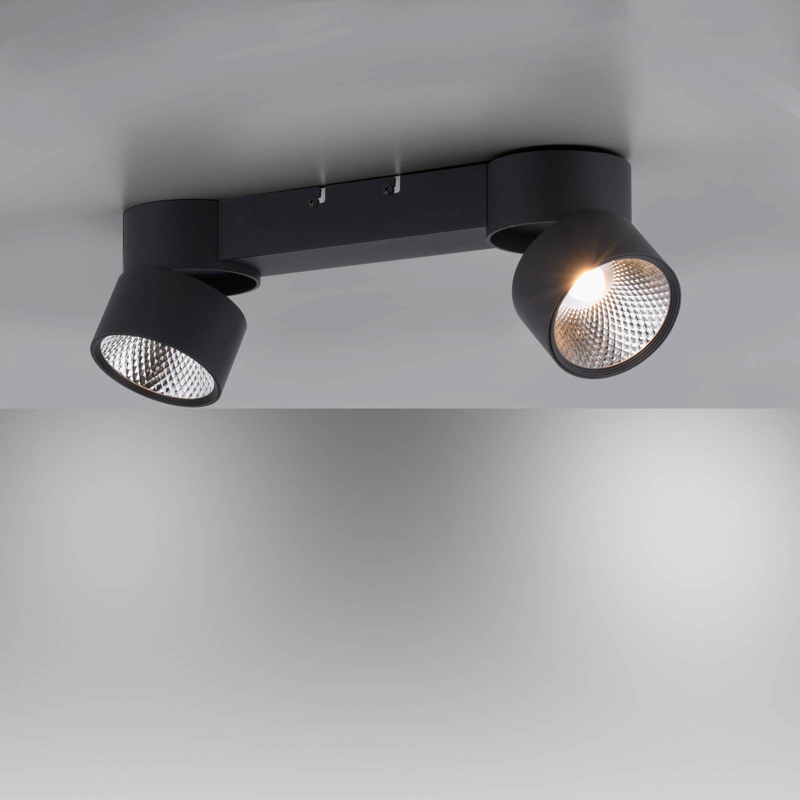 PURE Nola lampa sufitowa LED 2-punktowa czarna