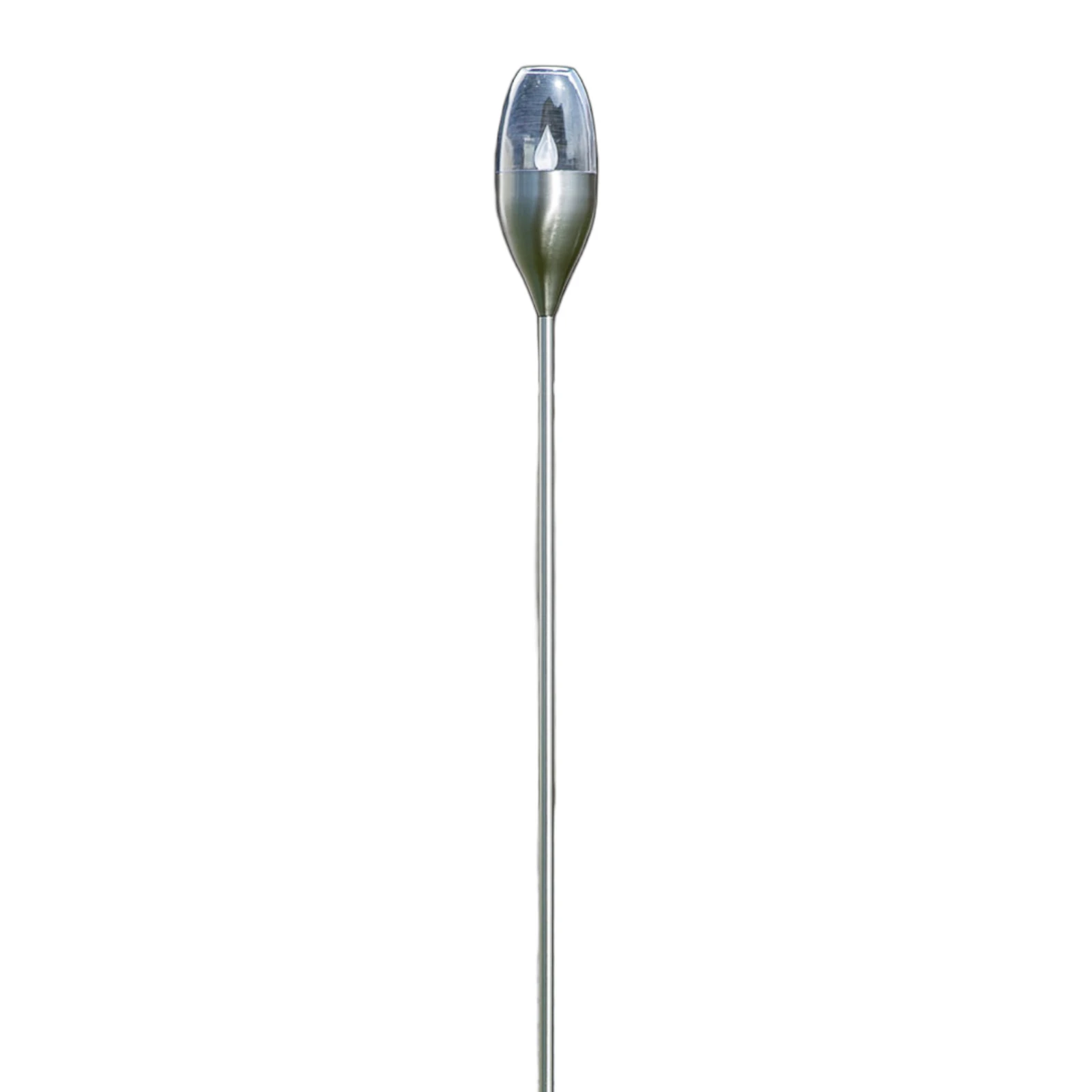 Lindby LED solar light Jari, height 122 cm, stainless steel, clear