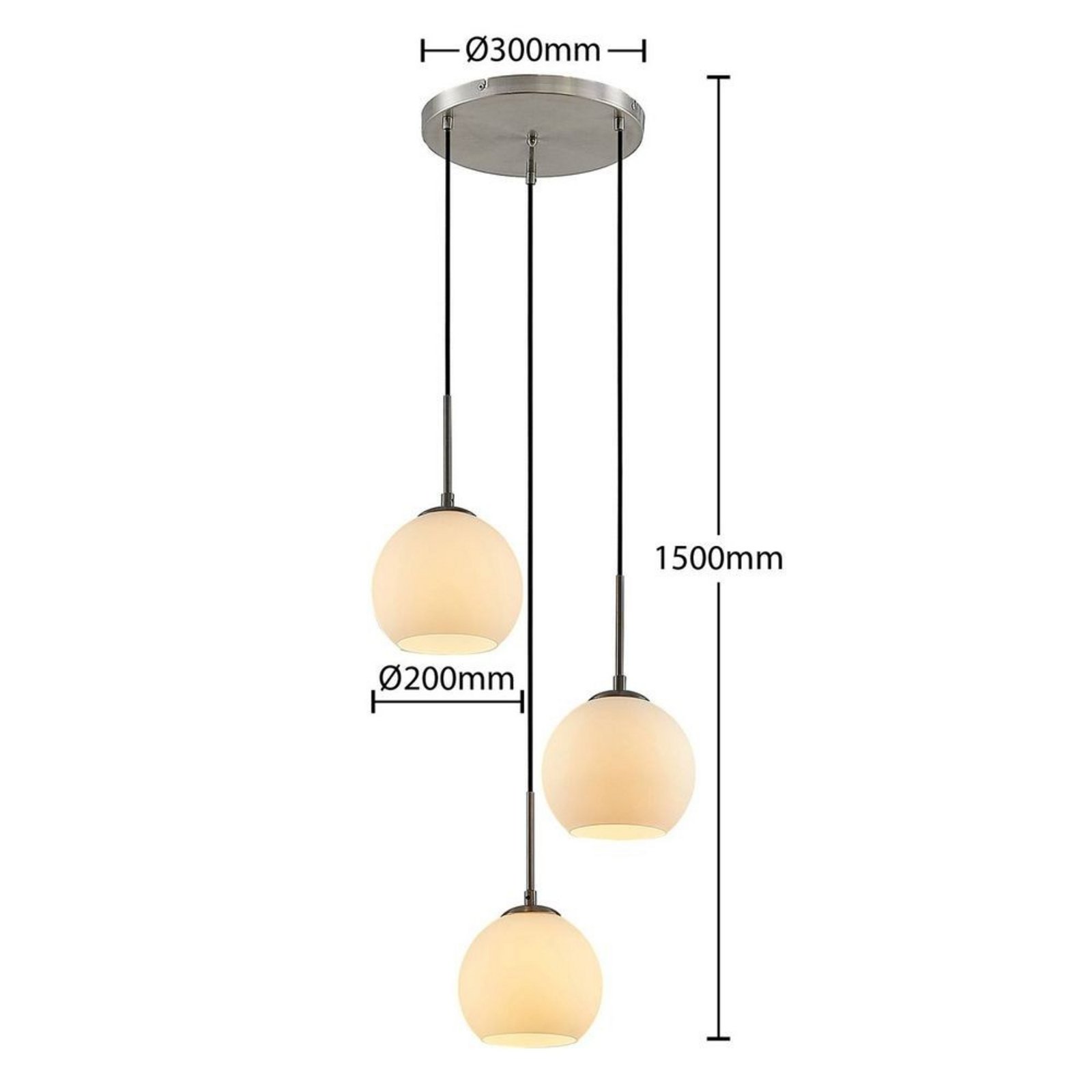 Jurian 3 Visilica Opal/nikal - Lindby