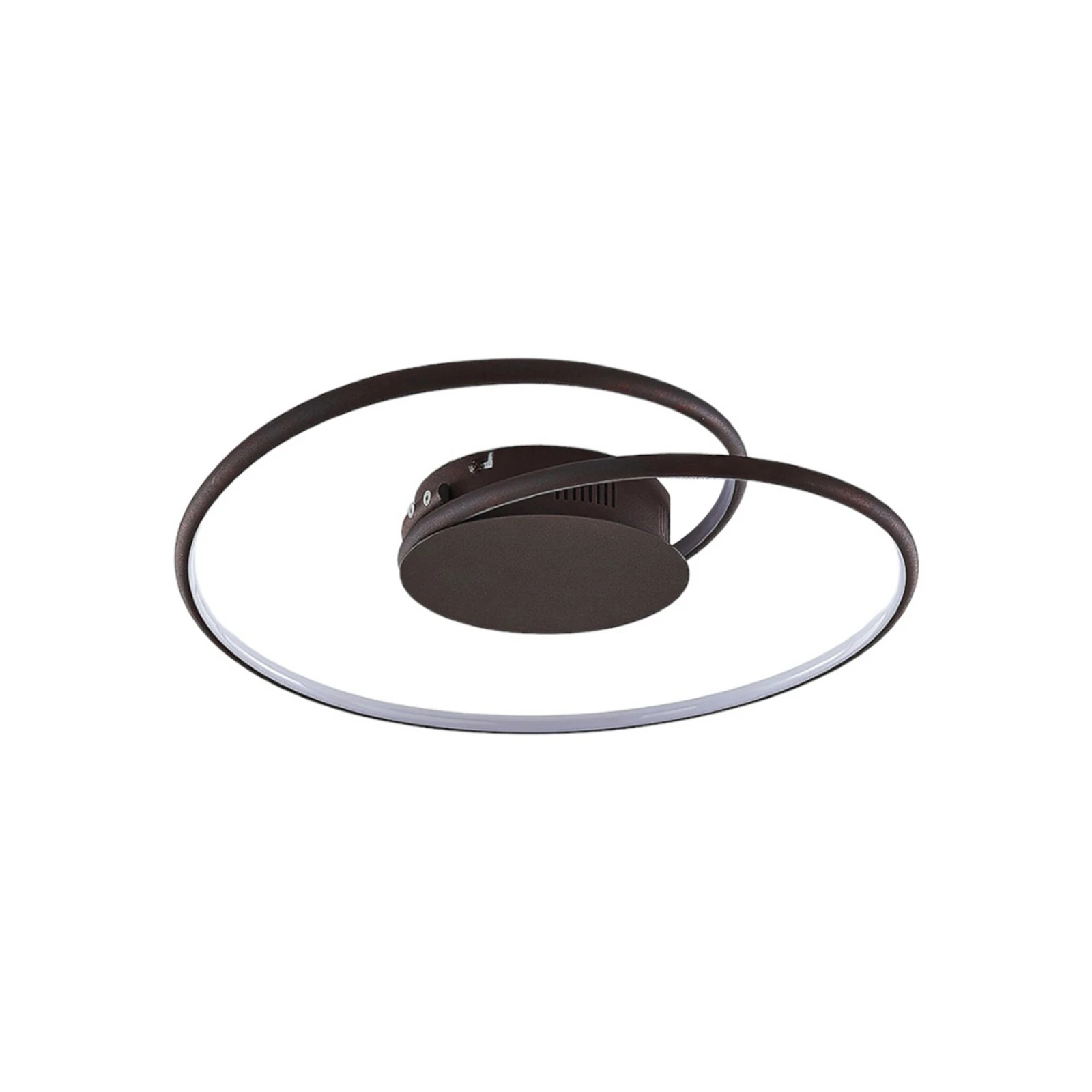 Lindby LED-laelamp Joline, Ø 45 cm, roostepruun, metall