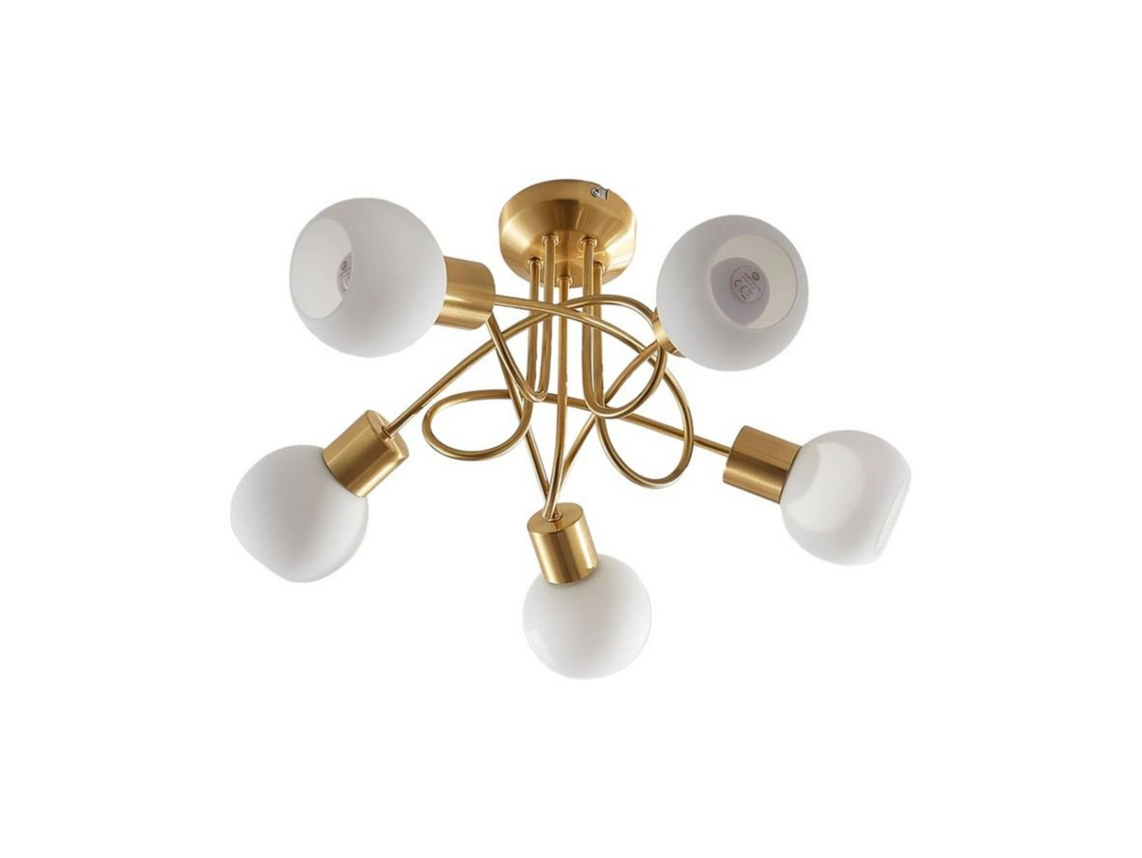 Elaina 5 Stropné Lampa Brass/Opal - Lindby