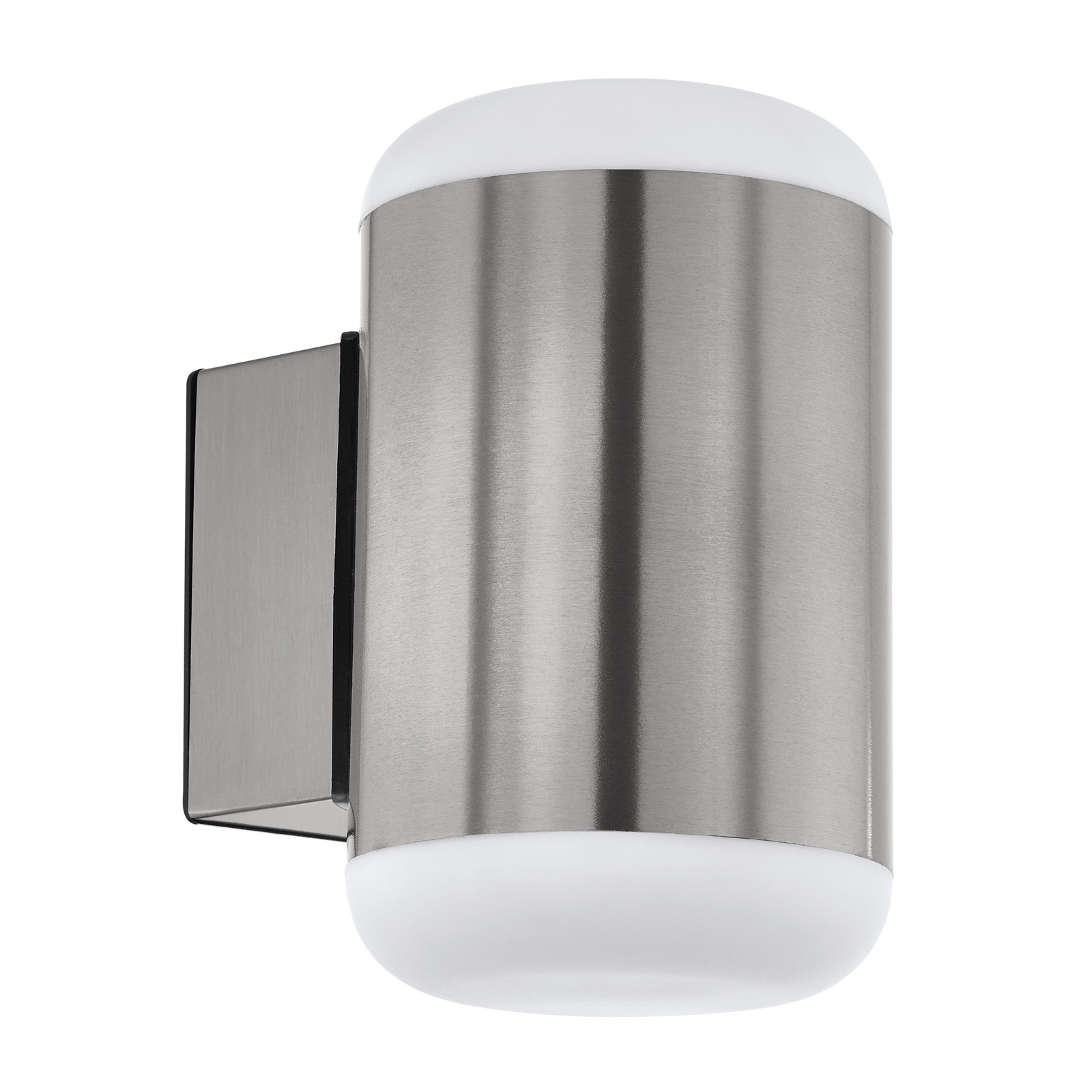 EGLO Merlito outdoor wall light made of stainless steel, stainless steel, plastic, E27, 10 W, energy efficiency: A++, W: 11.5 cm, H: 18.5 cm