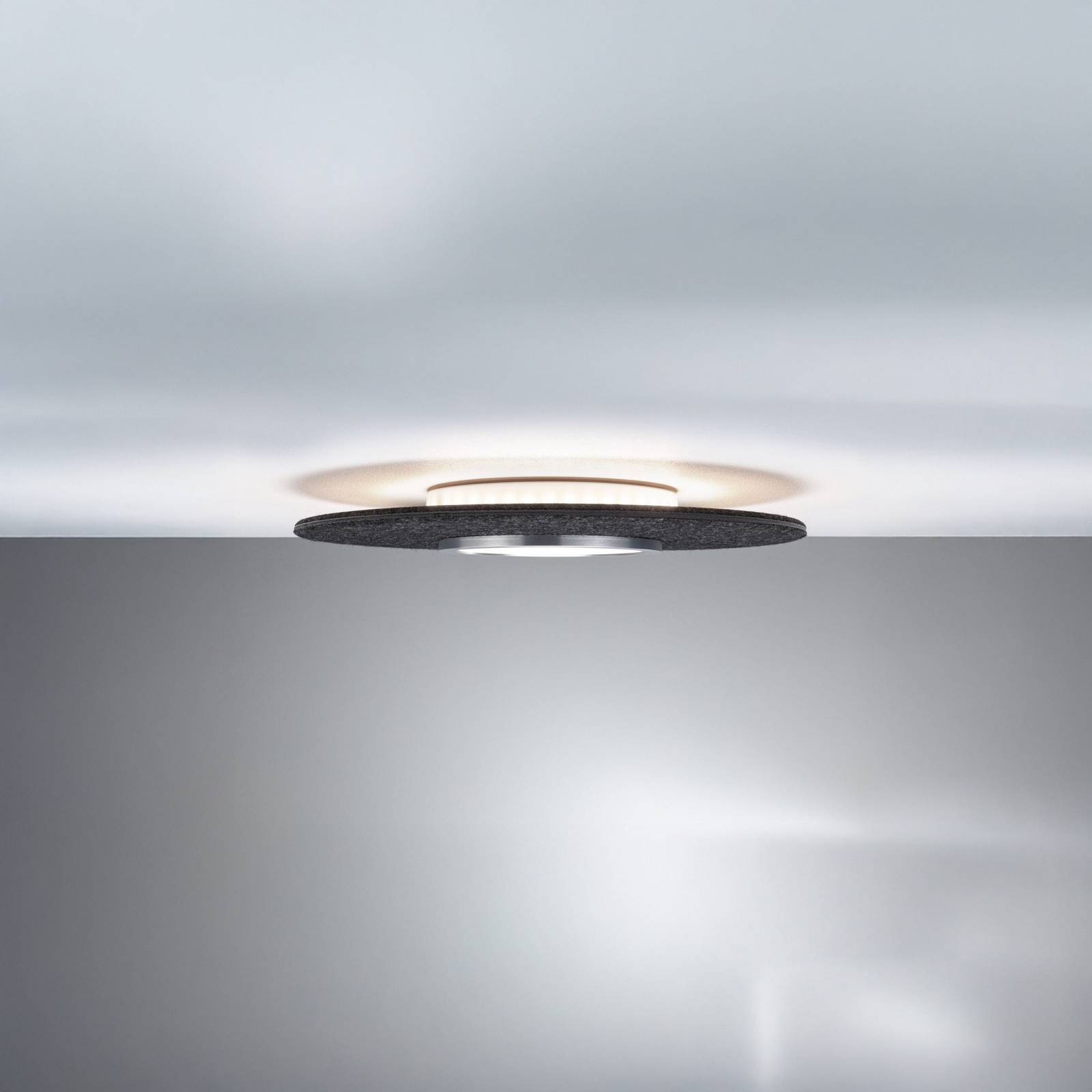 Paulmann Smart Lampa sufitowa LED Tulga, antracyt Ø 45 cm Filc