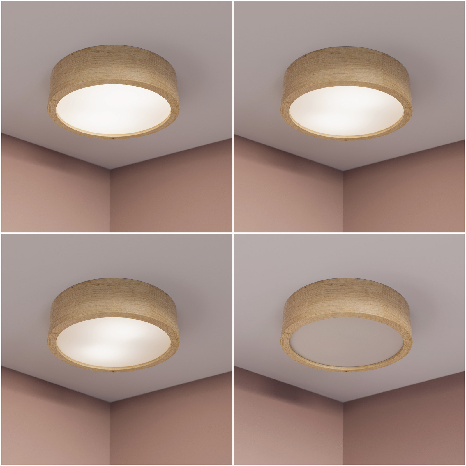 Cleo ceiling light, Ø 28 cm, oak