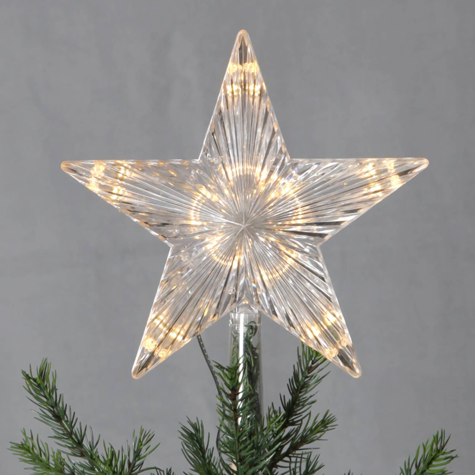 STAR TRADING Étoile en plastique pointe de sapin LED Topsy