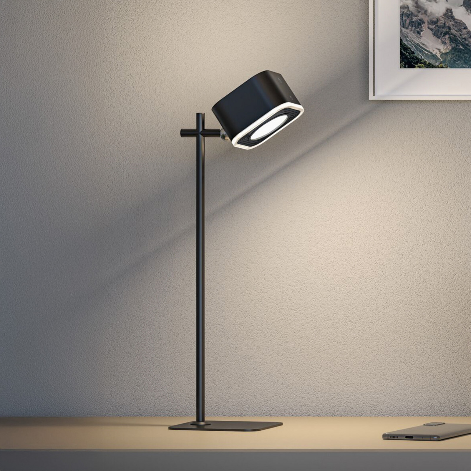 Lampa de masă cu baterie LED Paulmann Varia negru 37 cm dimabil CCT - Camera de zi / sufragerie - Modern - Plastic