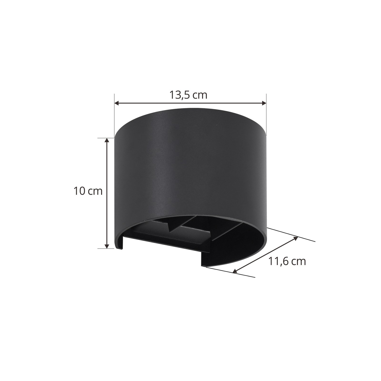Nivar Round LED Buiten Wandlamp Black - Lindby