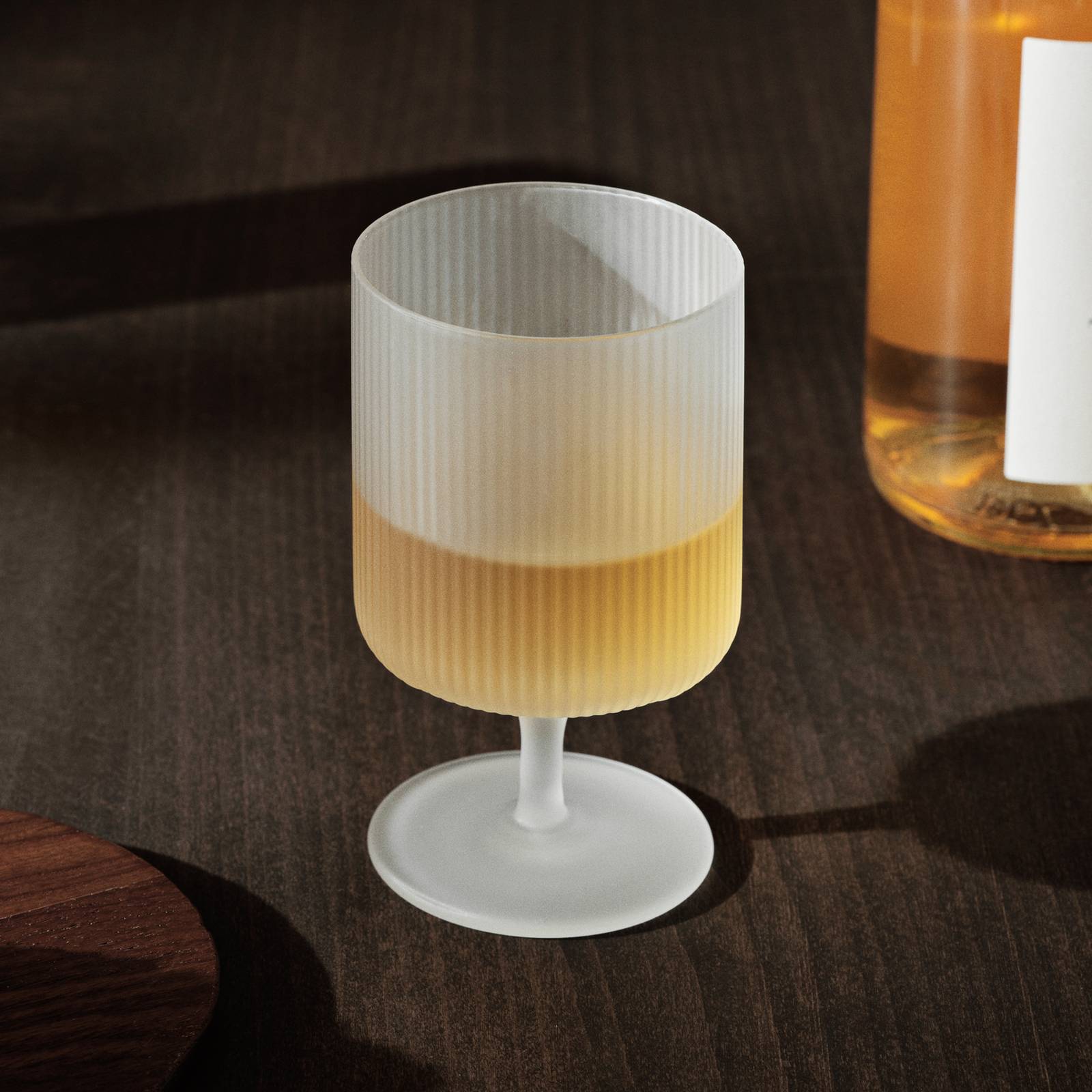 ferm LIVING Ripple vinglass hvitt 270 ml glass sett med 2 stk