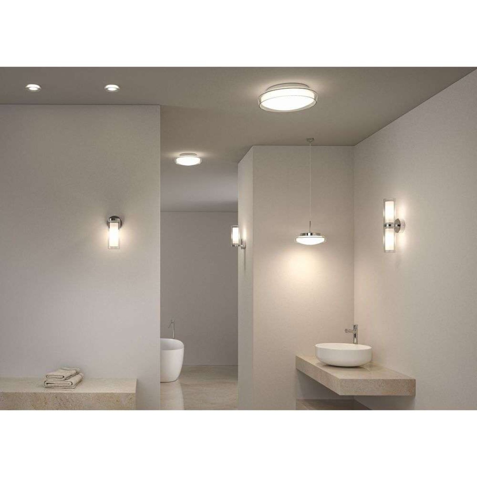 Luena LED Visilica IP44 Krom/Prozirno -Paulmann