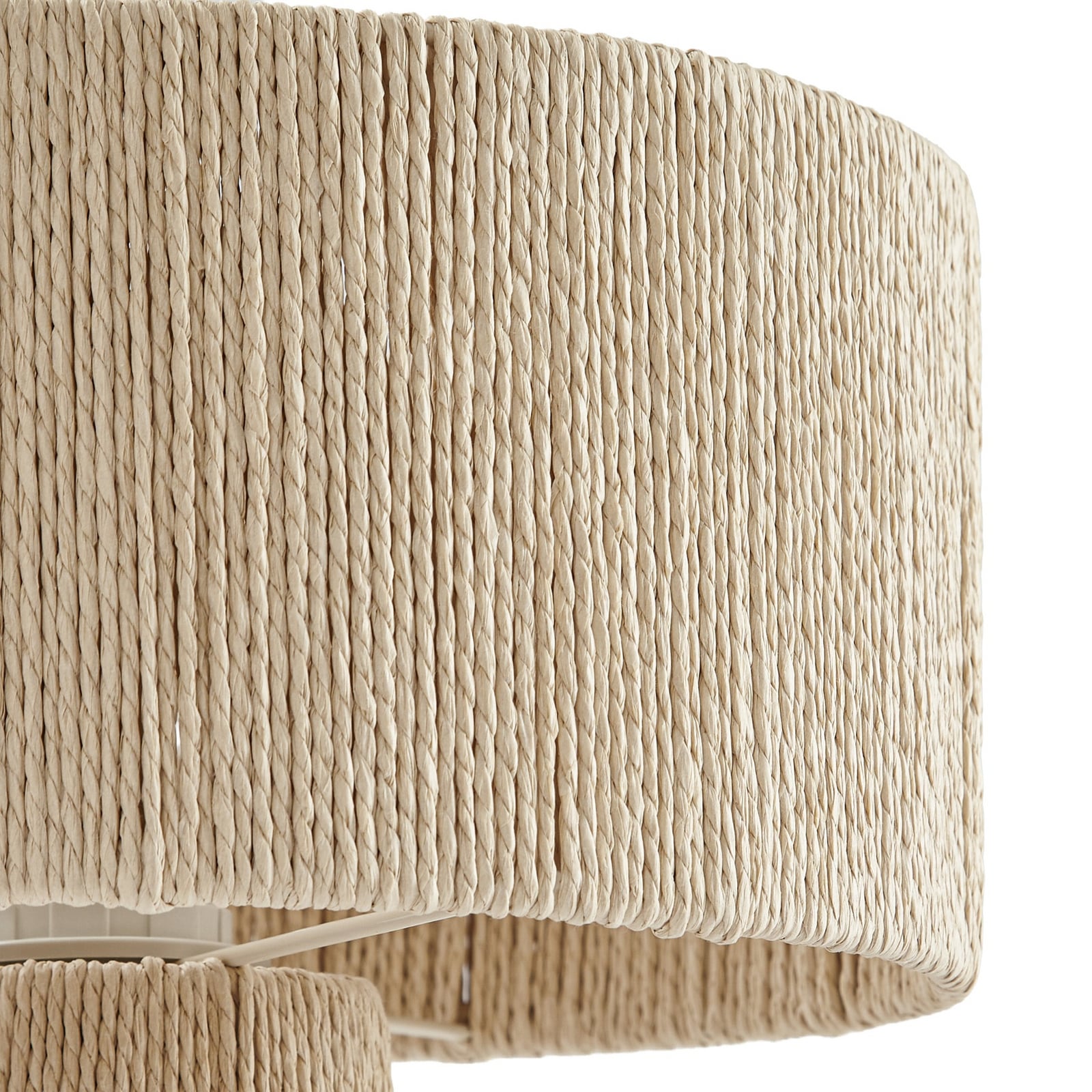 Lindby Tischleuchte Anuva, Höhe 42 cm, Papier, beige, E27