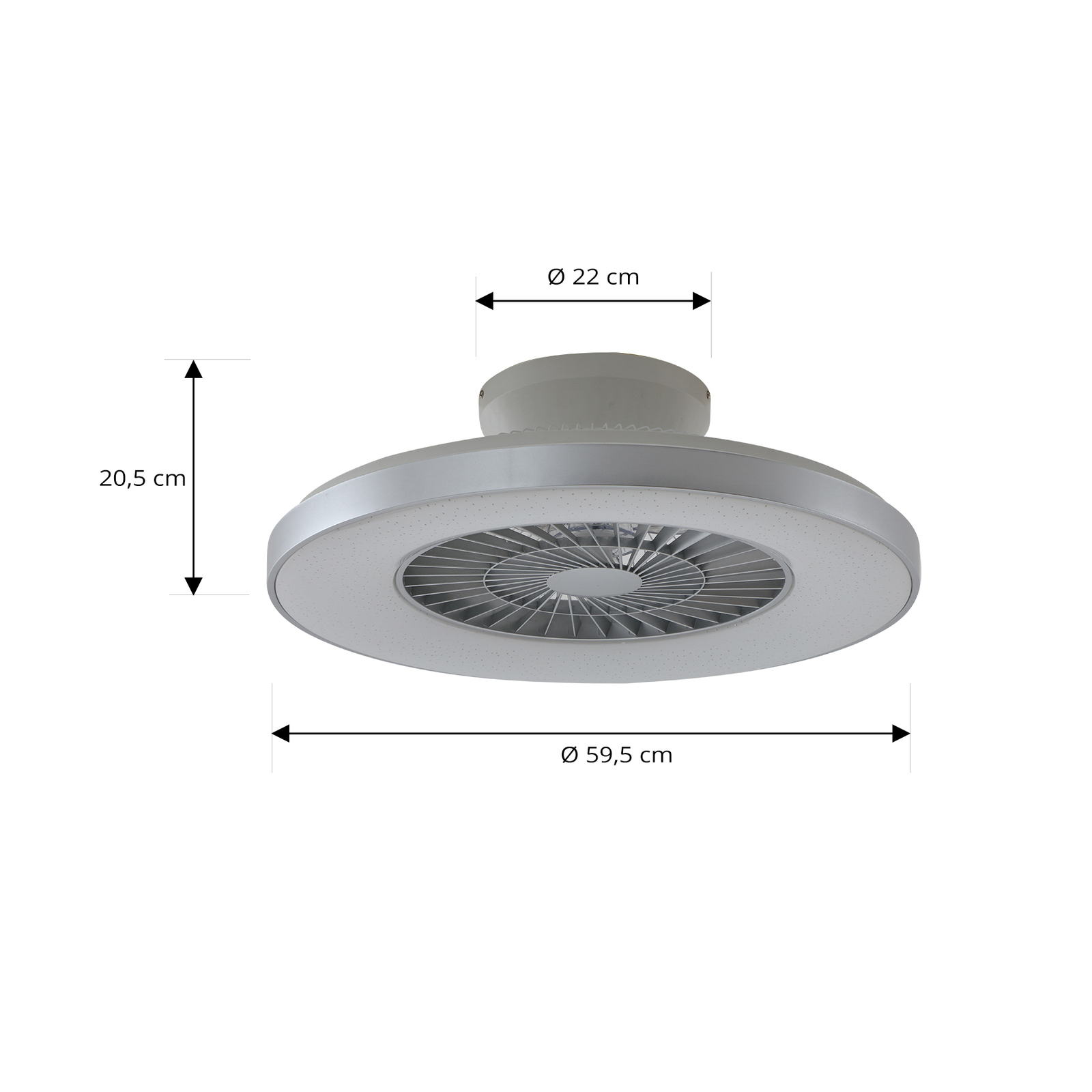 Lindby Smart LED-loftventilator Paavo, grå, støjsvag, Tuya