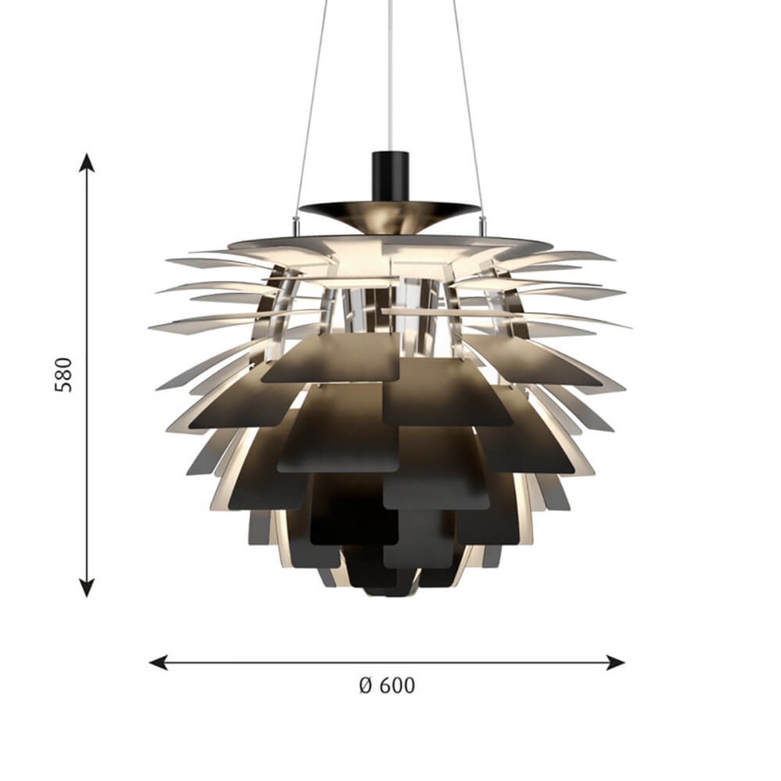 PH Artichoke Lampada a Sospensione Ø600 Black - Louis Poulsen