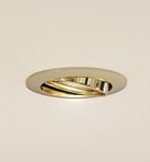 Prios plafond inbouwlamp Fibur, goud, aluminium, Ø 8,2 cm