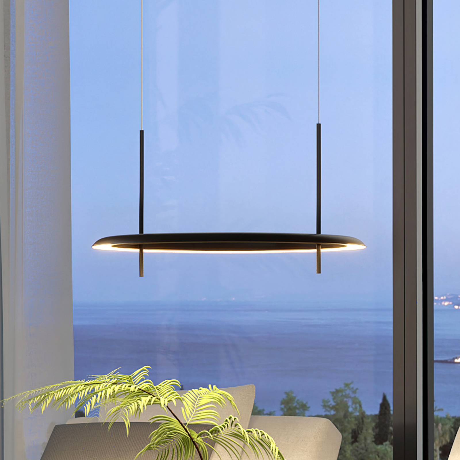 Molto Luce Suspension LED Vuto PD noir Ø 60 cm aluminium