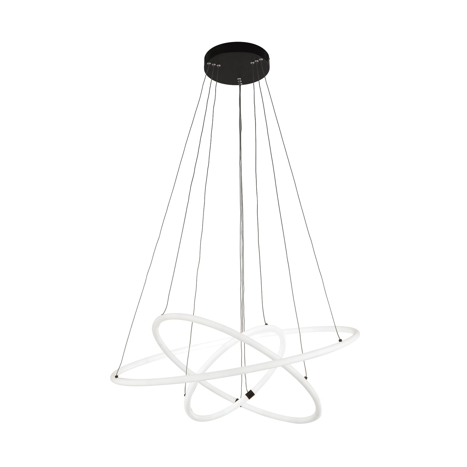 Hanglamp Revolve, 3-lamps, wit, acryl, dimbaar