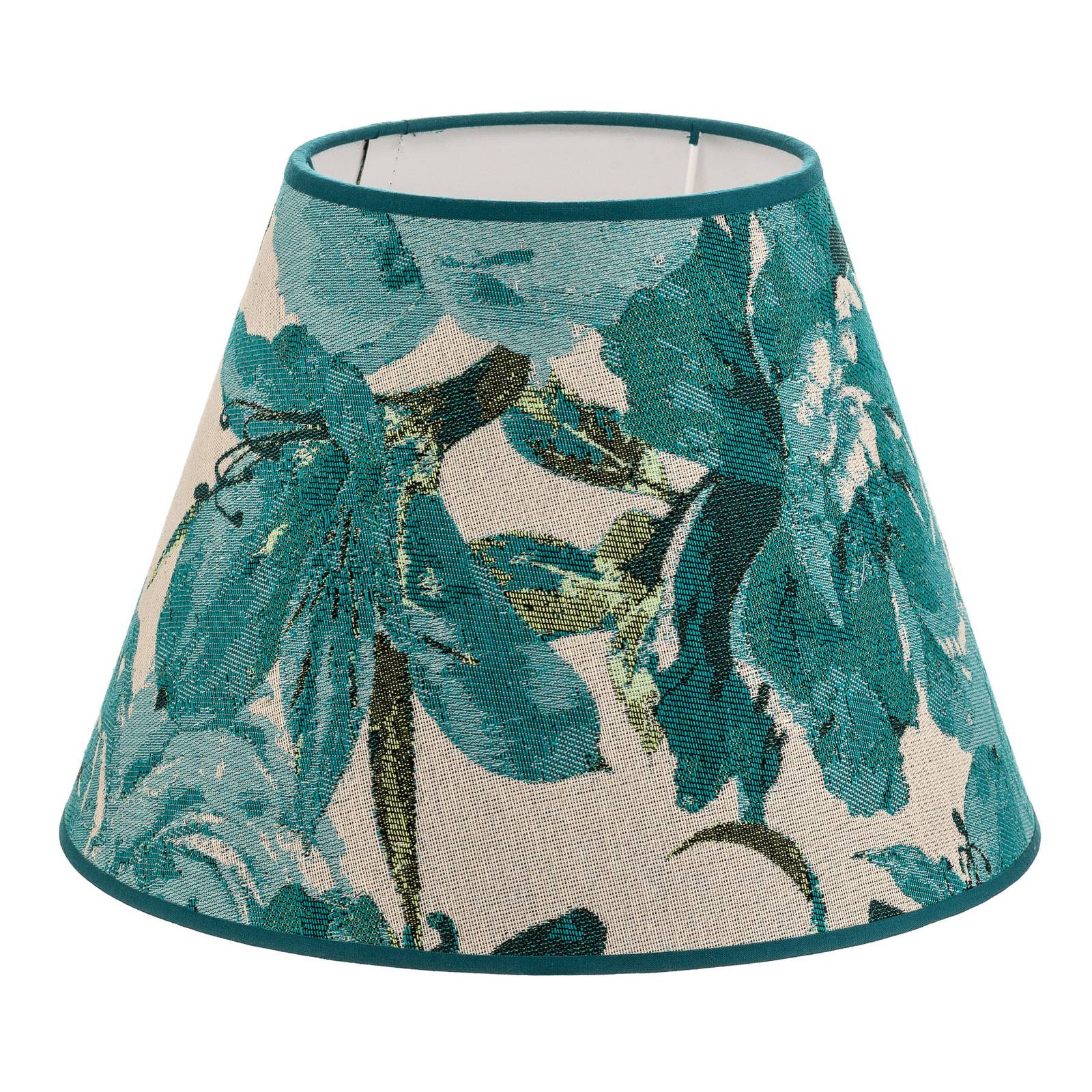 Abat-jour Sofia hauteur 21 cm turquoise fleuri