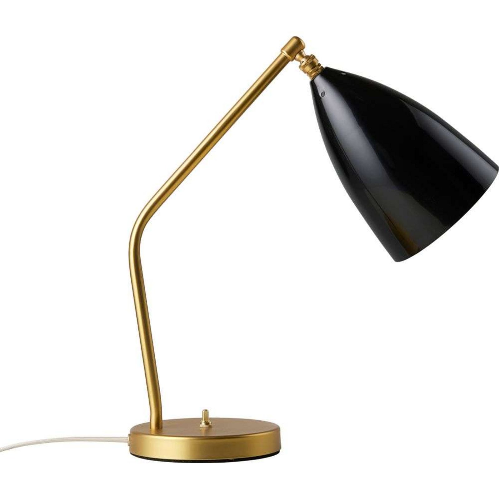 Gräshoppa Bordslampa Glossy Black/Brass - GUBI