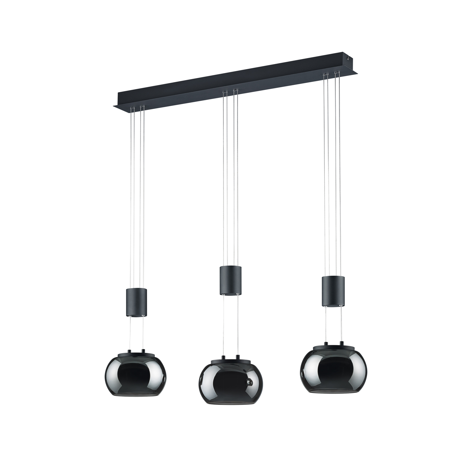 Suspension LED Madison, dimmable, 3 lampes, noire