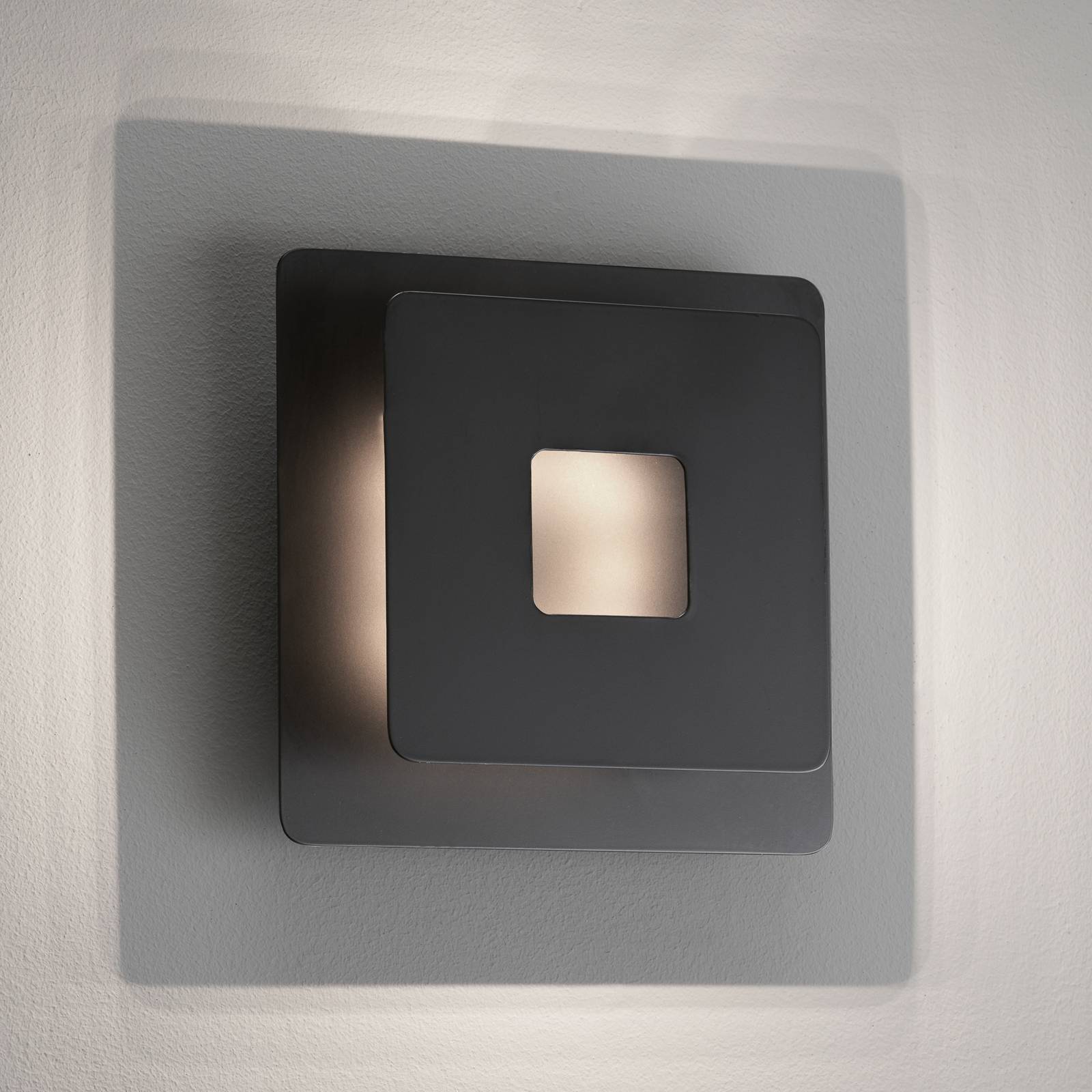 FISCHER & HONSEL LED nástěnné světlo Hennes, 18x18cm, černá