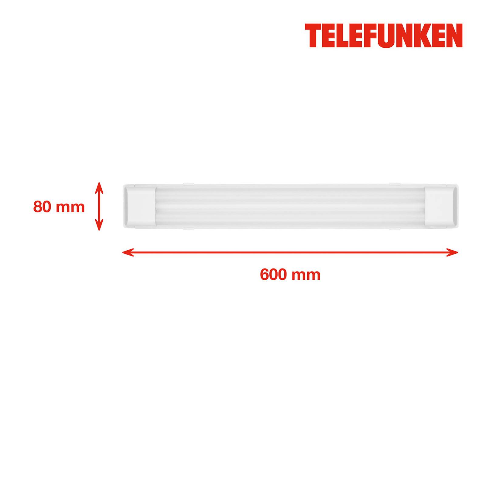 telefunken plafonnier led maat, longueur 60 cm, blanc, 840