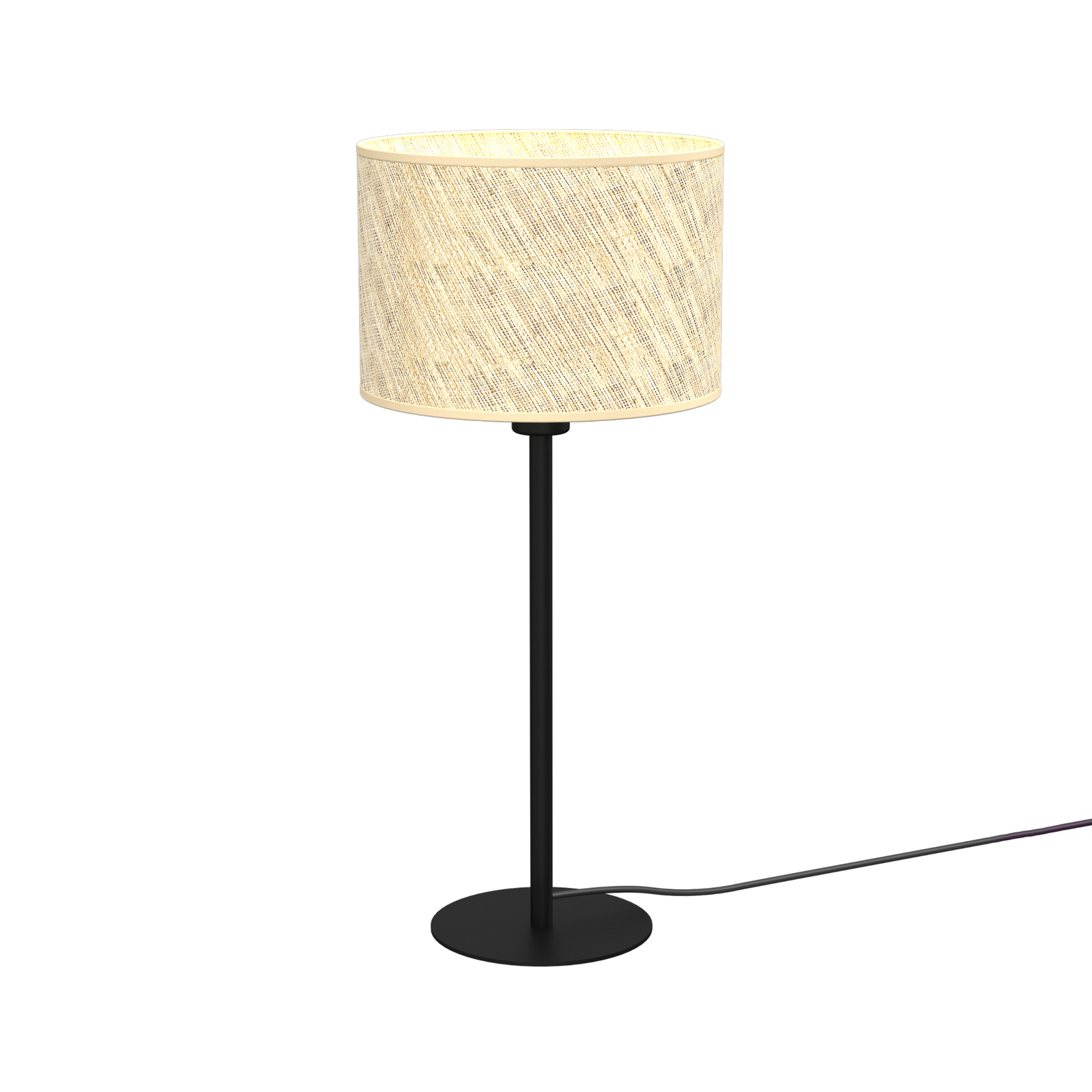 Lampa stołowa Jovin z kloszem rattanowym, 56cm
