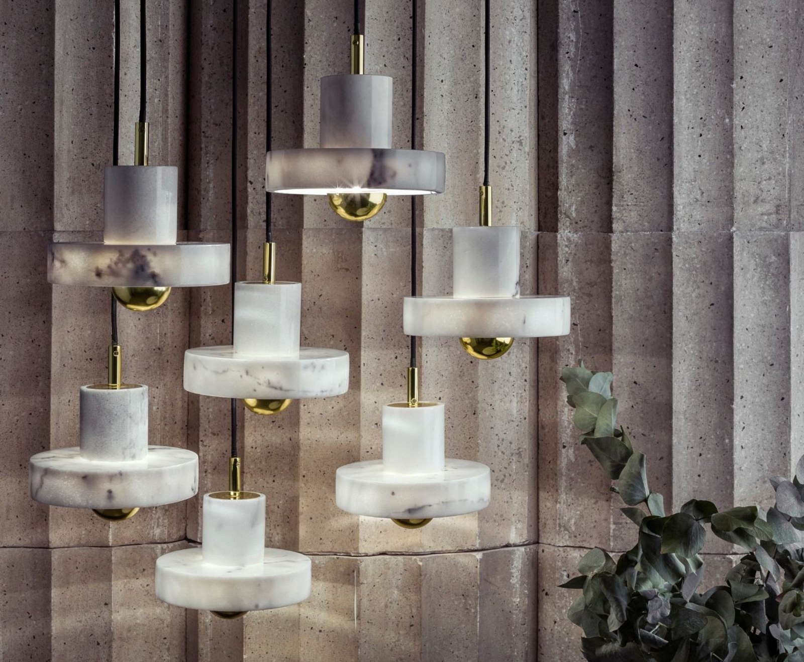 Stone Lustră Pendul White/Gold - Tom Dixon