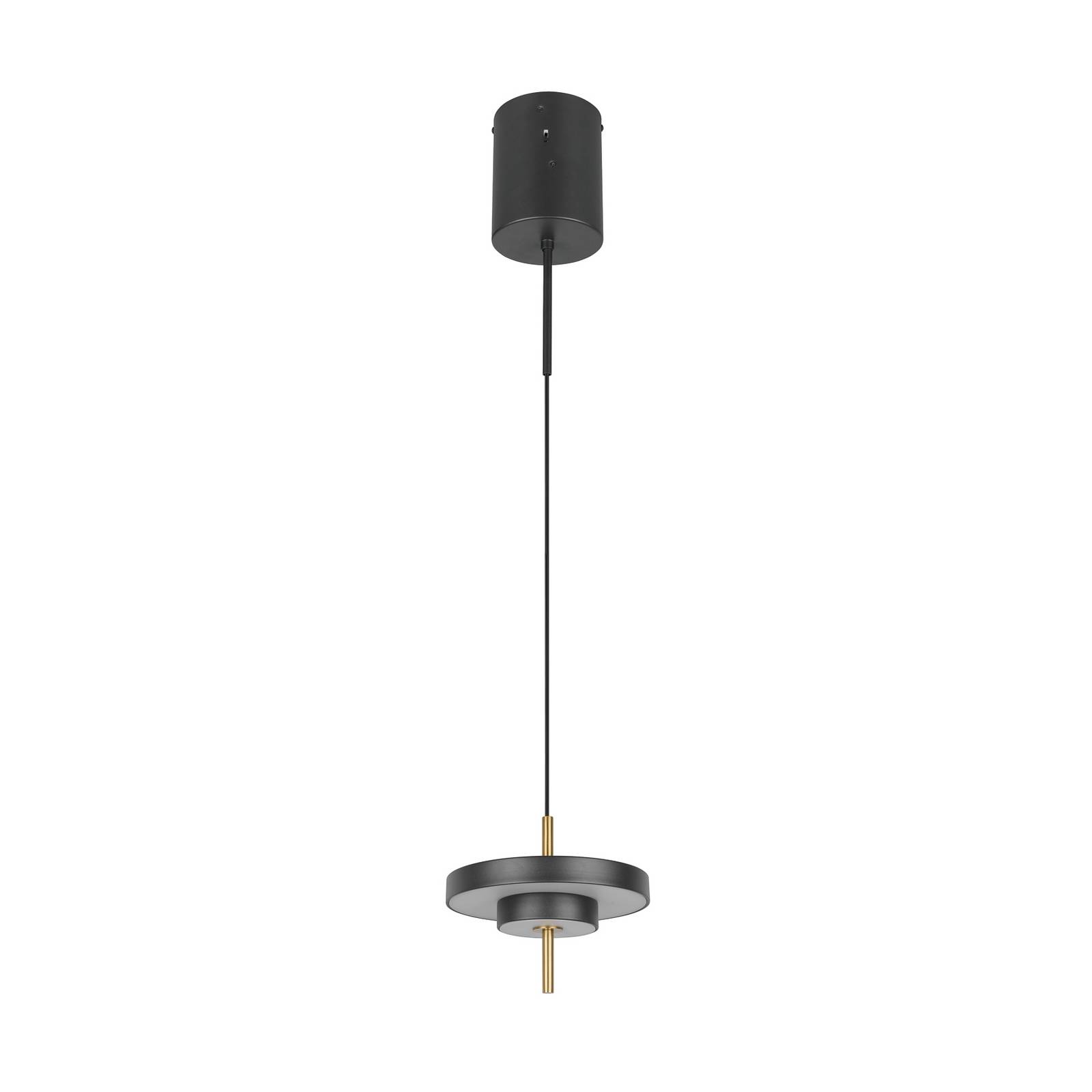 LED-Hängelampe Keaton schwarz/goldfarben, Ø 20 cm Metall CCT