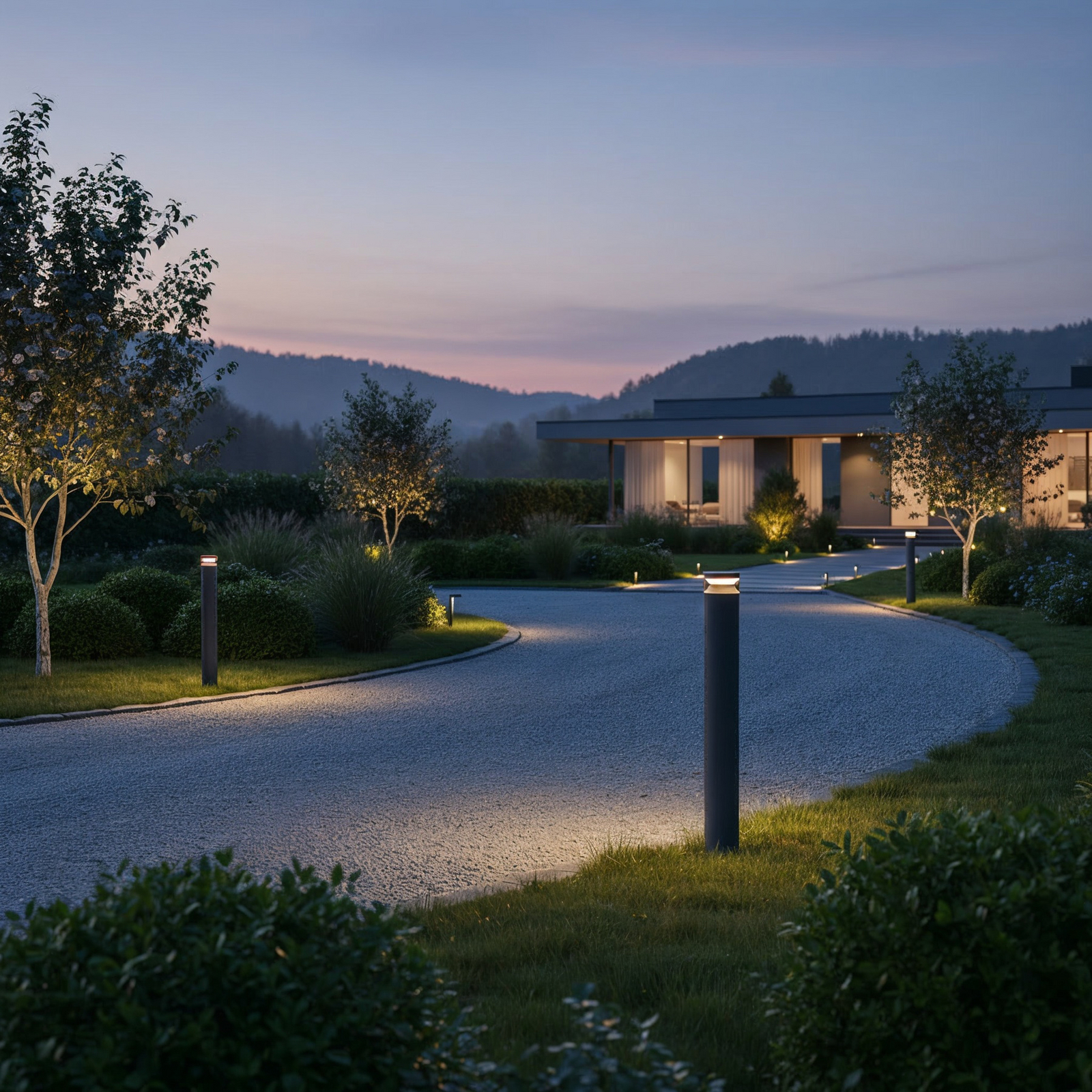 Ideal Lux LED-väglampa Boeing, höjd 100 cm, antracit