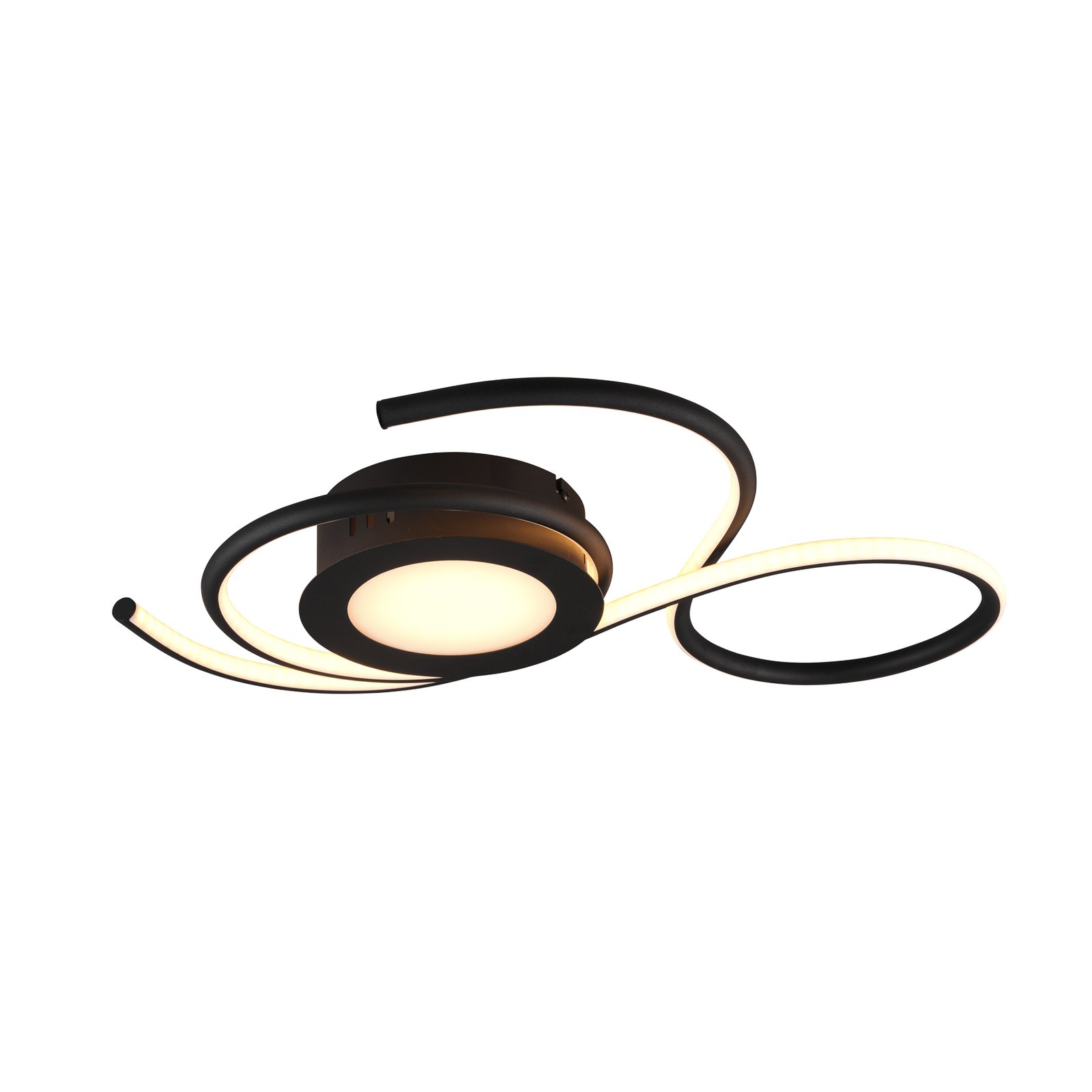 Plafonnier LED Jive, 50 cm, noir mat