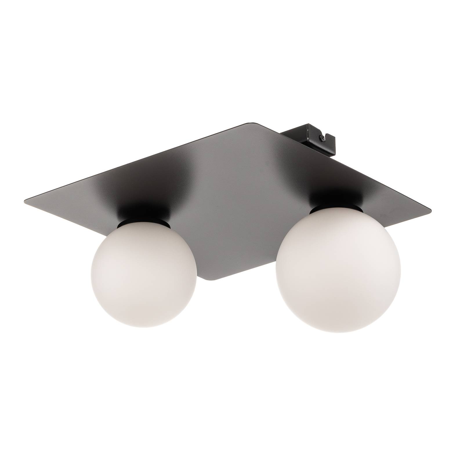 Taklampa Firn, kantig, 2 lampor, svart