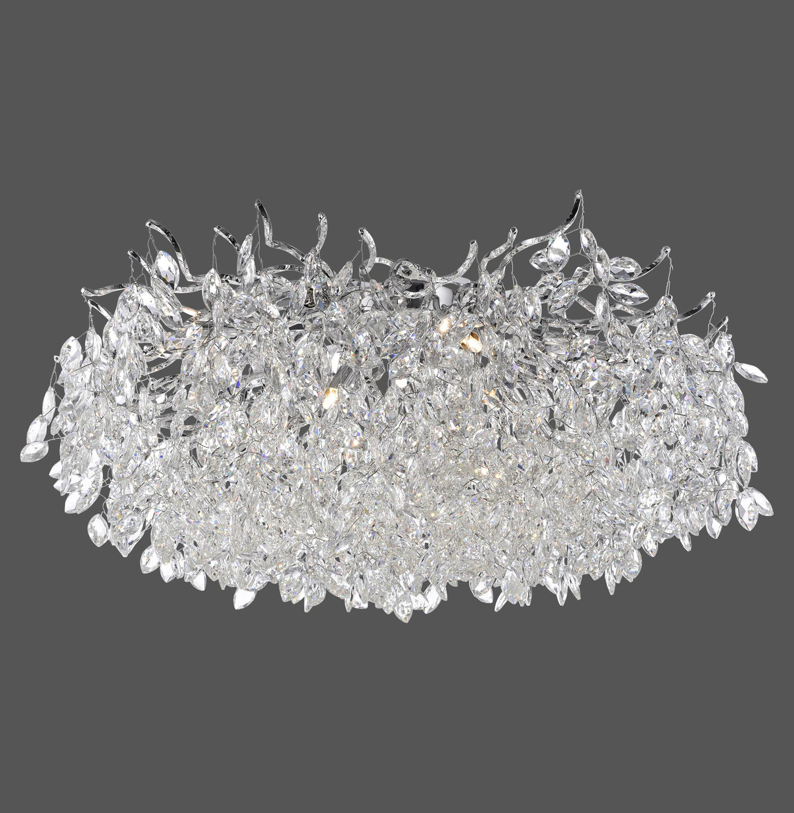 Paul Neuhaus stropno svjetlo Ricicle, kristalne zavjese, Ø 80 cm