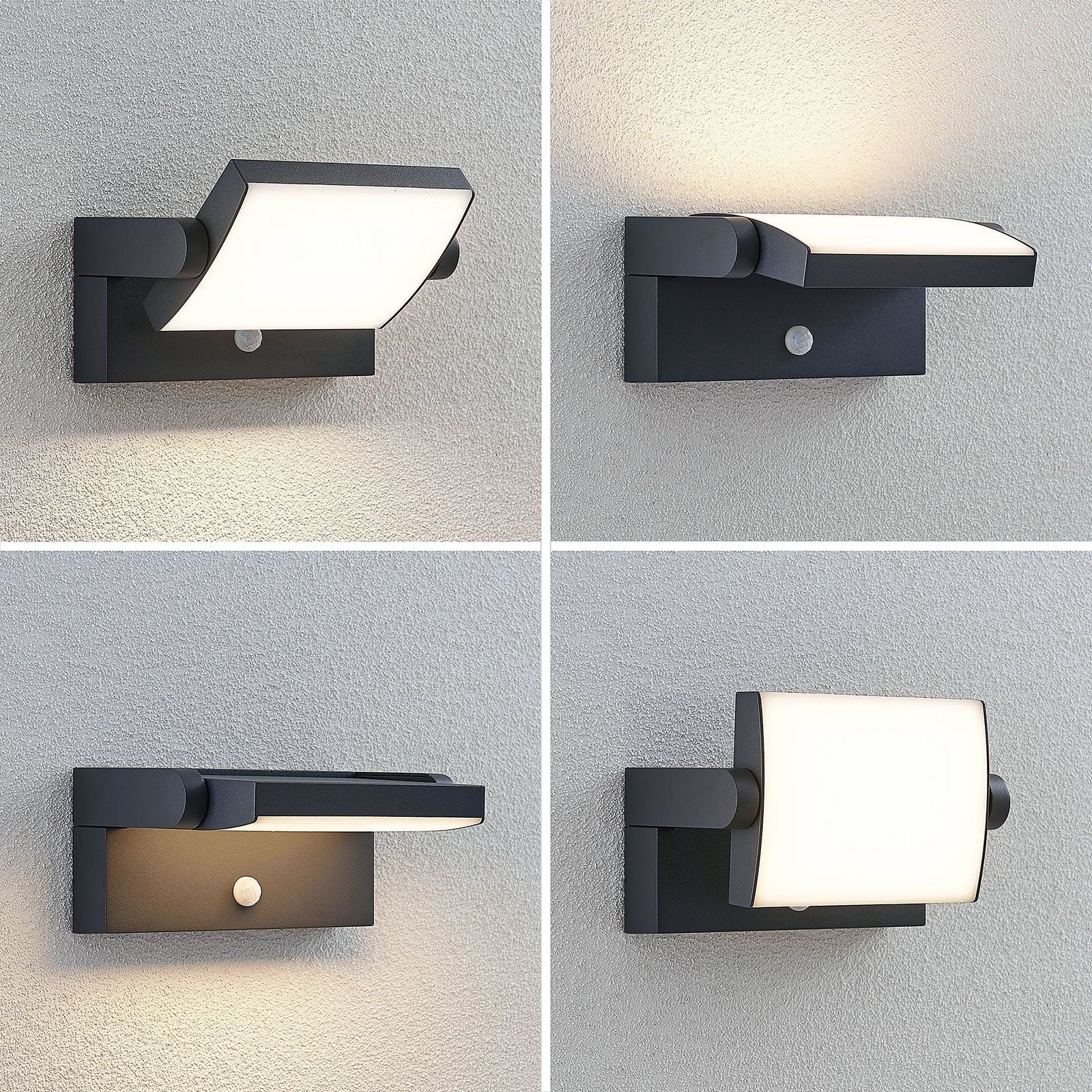 Sherin Aplique de Pared Exterior w/Sensor Dark Grey - Lindby
