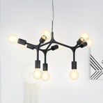 Bocadella 1 závěsné světlo v černém, devět zdrojů