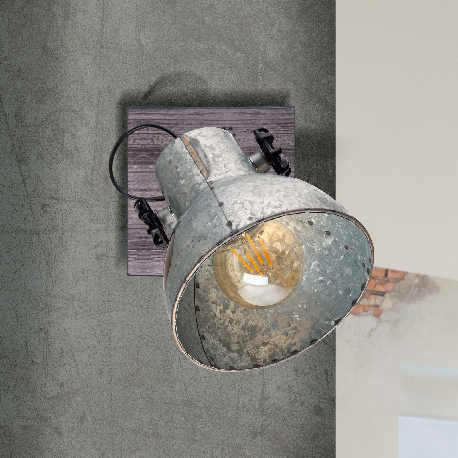 EGLO Barnstaple plafonieră cu design industrial o sursă - Camera de zi / sufragerie - maro zinc - Metal