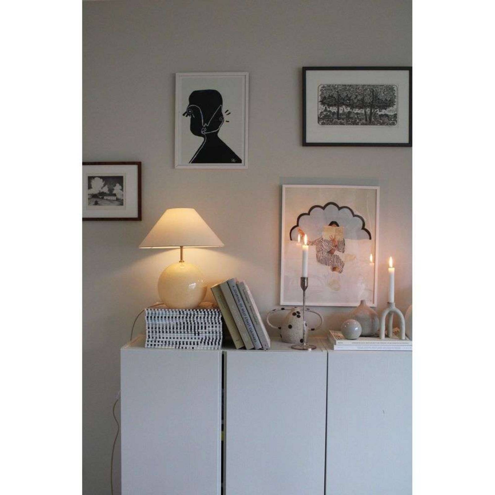  Globen Lighting Globen Lighting Tischleuchte Iris, Creme, Höhe 39 Cm 