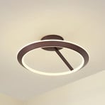 Lucande LED-Deckenleuchte Eldra, kaffeebraun, Ø 55 cm, CCT