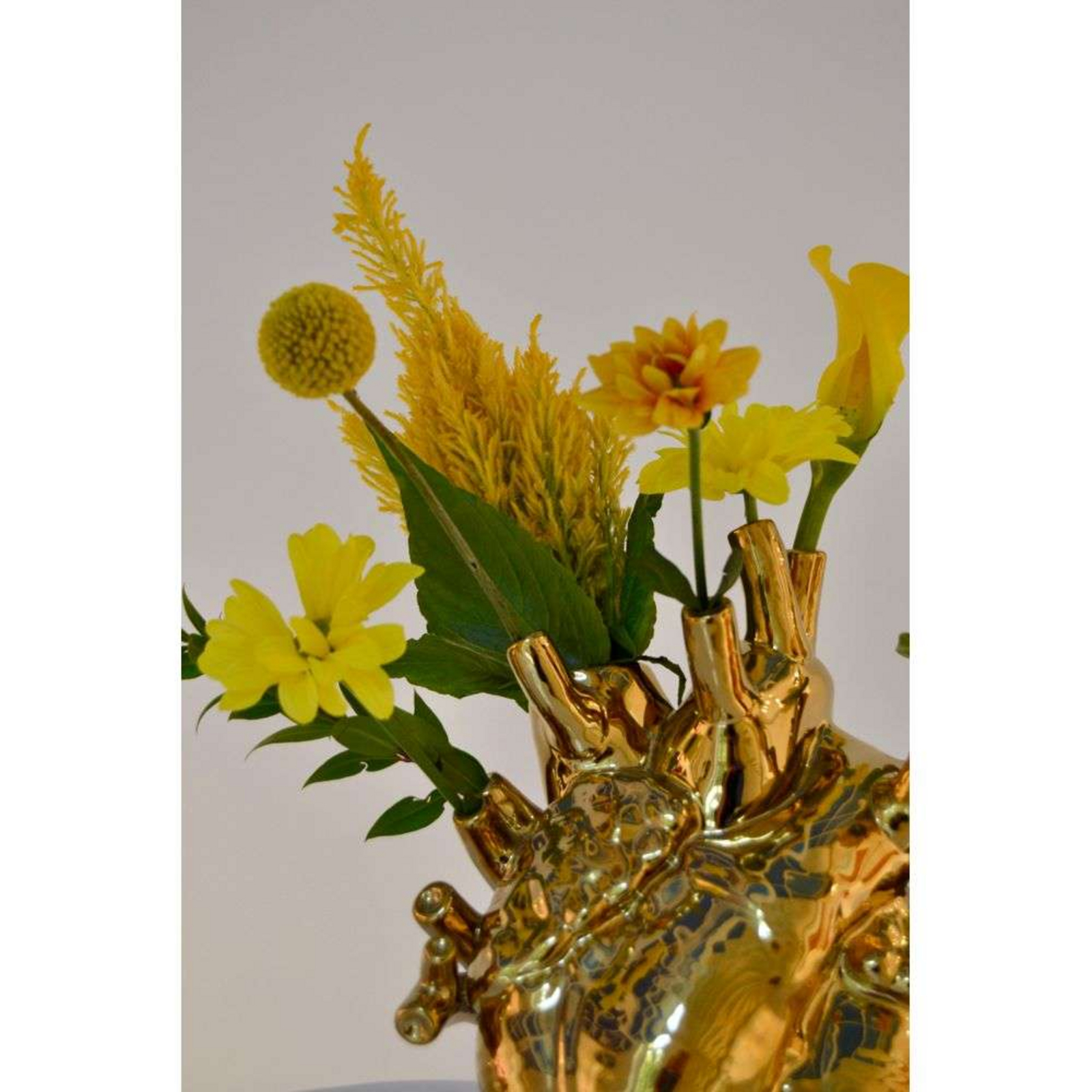 Love In Bloom Gold Porcelain Heart Vase - Seletti