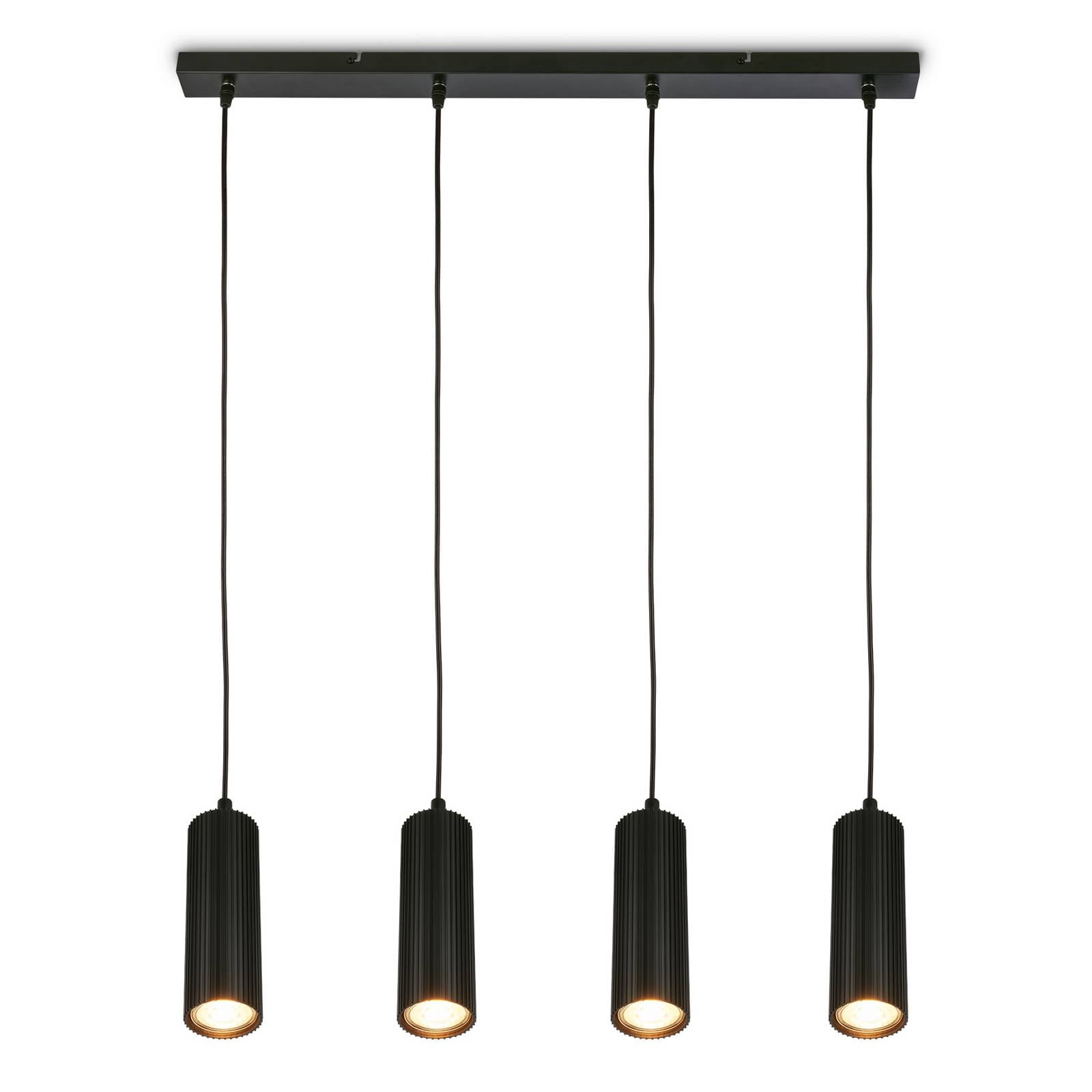 Hängeleuchte Ida, schwarz, 4-flammig, Länge 76 cm, GU10