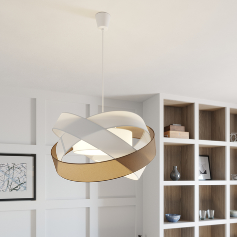 Lindby Simaria sospensione, marrone/grigio/bianco
