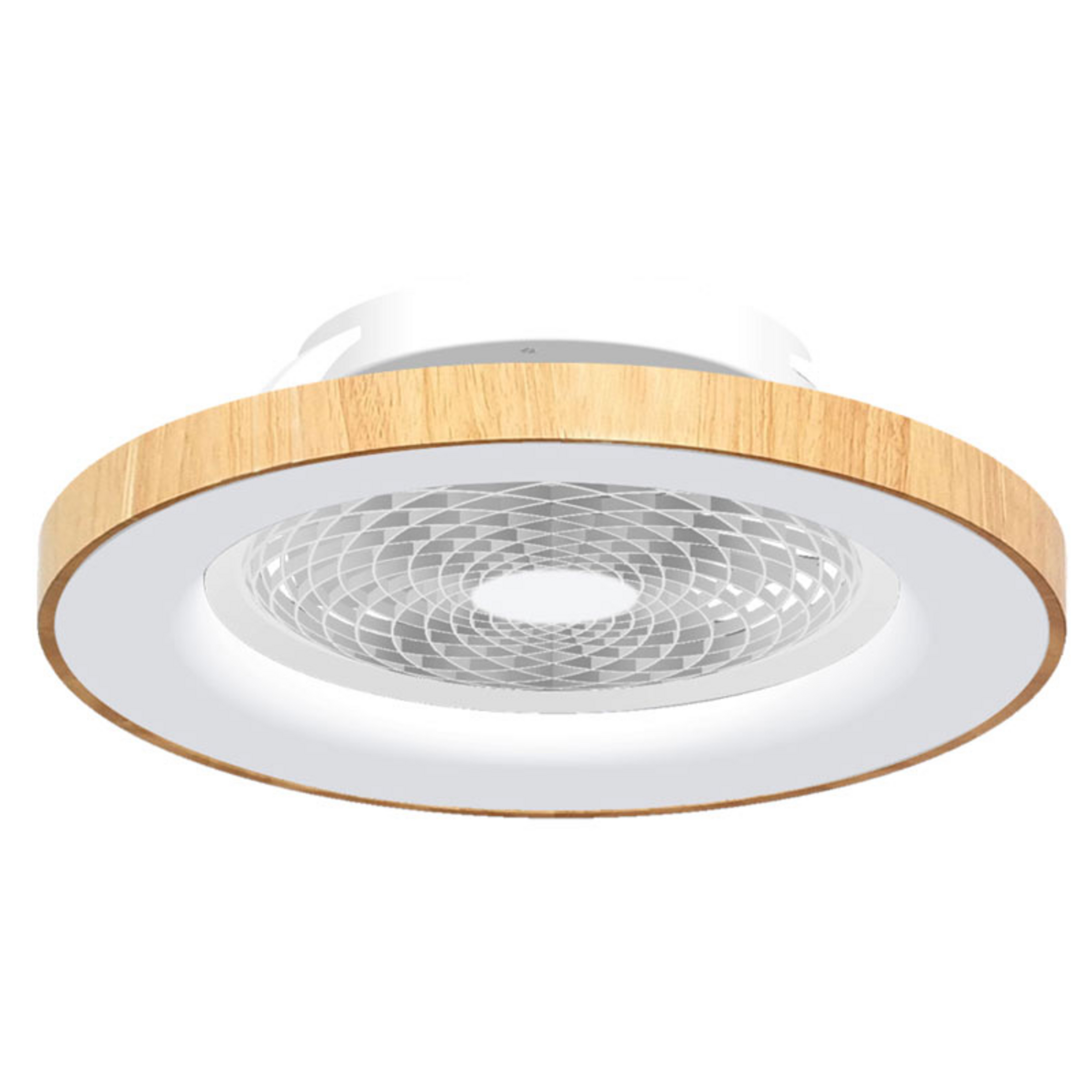 Smart LED ceiling fan 'Tibet', wood-effect, quiet - Mantra