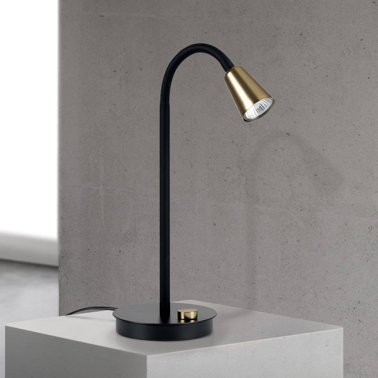 Lampa stołowa Dotty, mosiądz, wysokość 45 cm, podstawa, ściemniacz, GU10