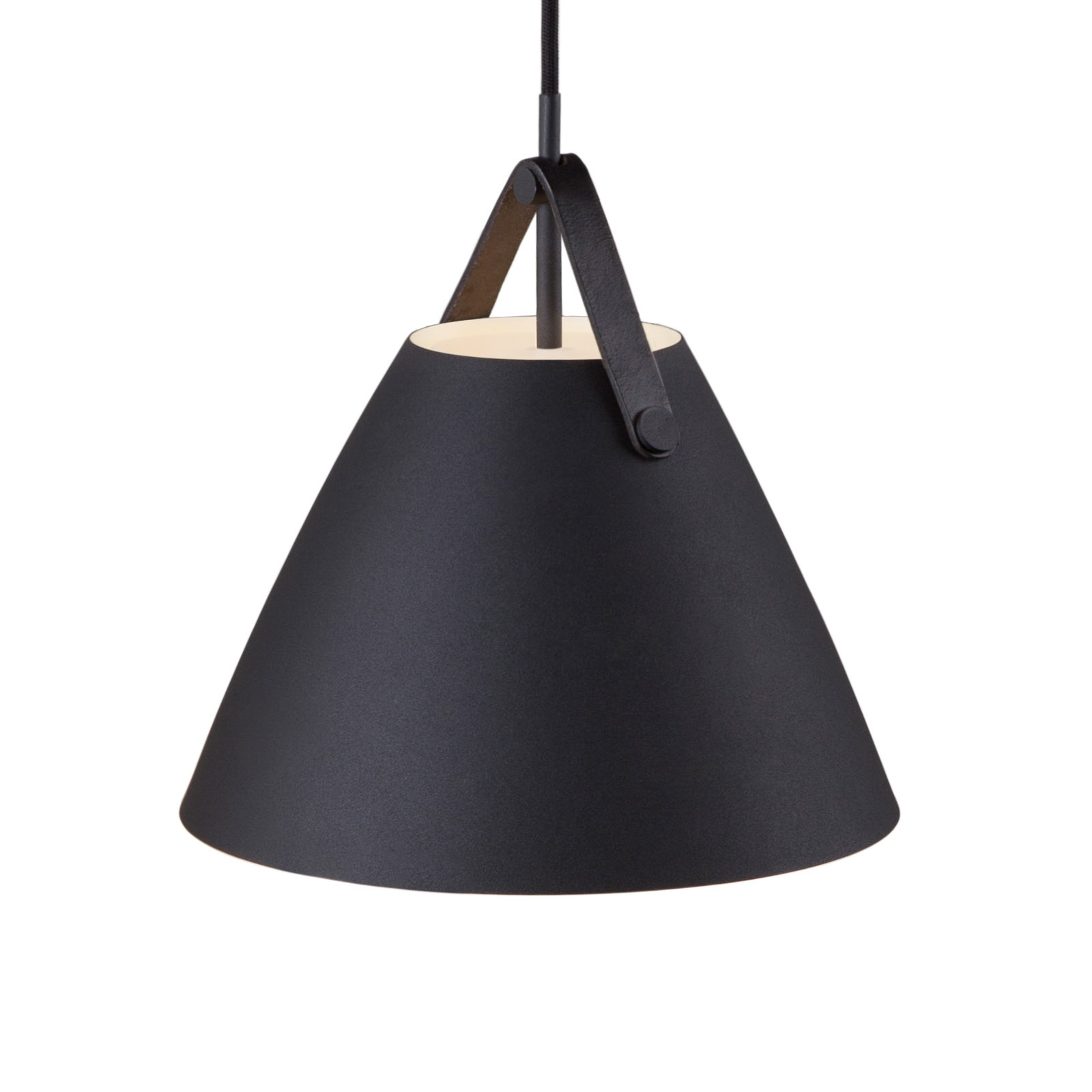 Strap hanging light in black, Ø 27 cm Lights.co.uk