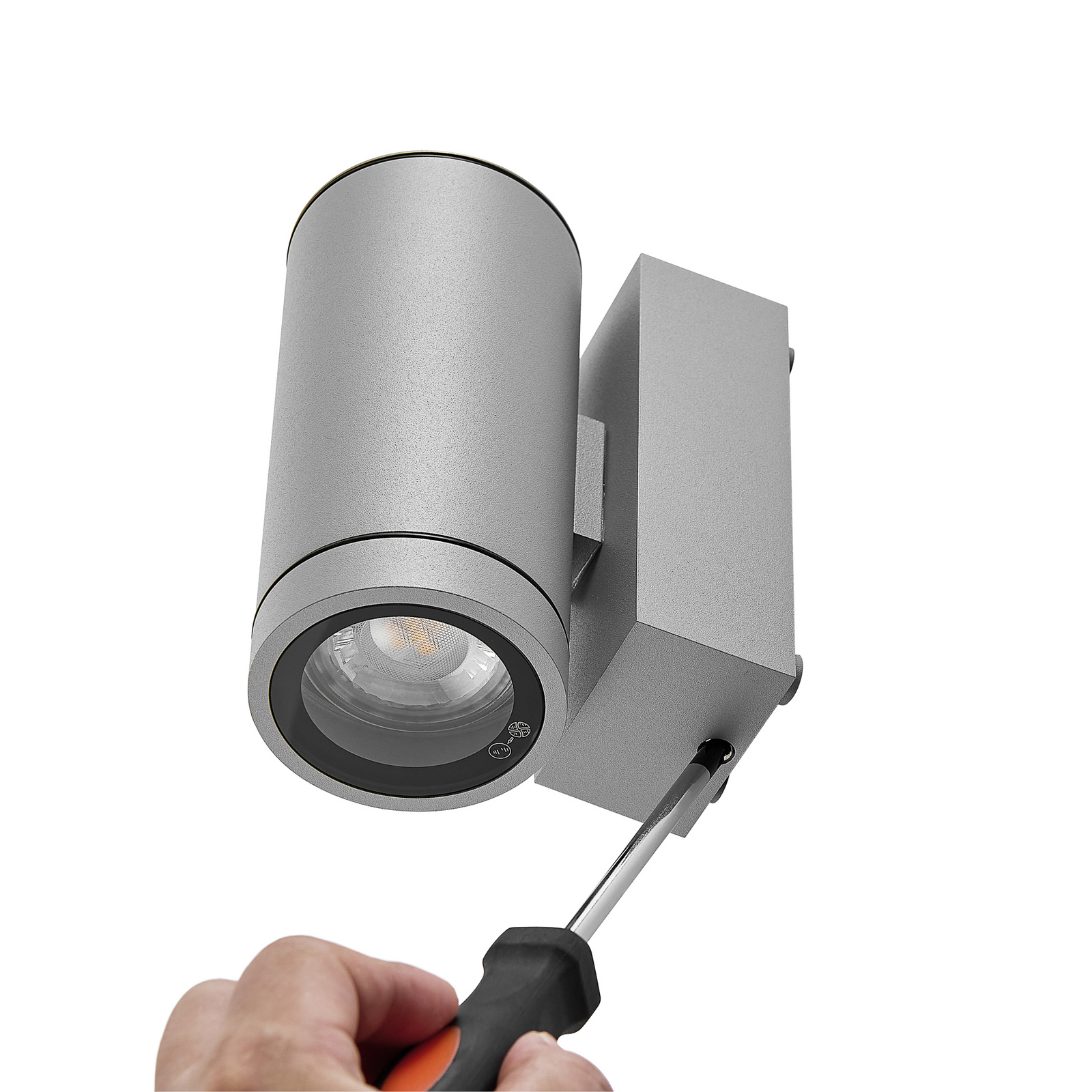 Außenwandlampe ShoreLine Pro Round, hellgrau, GU10